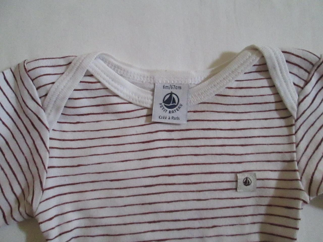 Body blanco a rayas burdeos Petit Bateau – photo 2